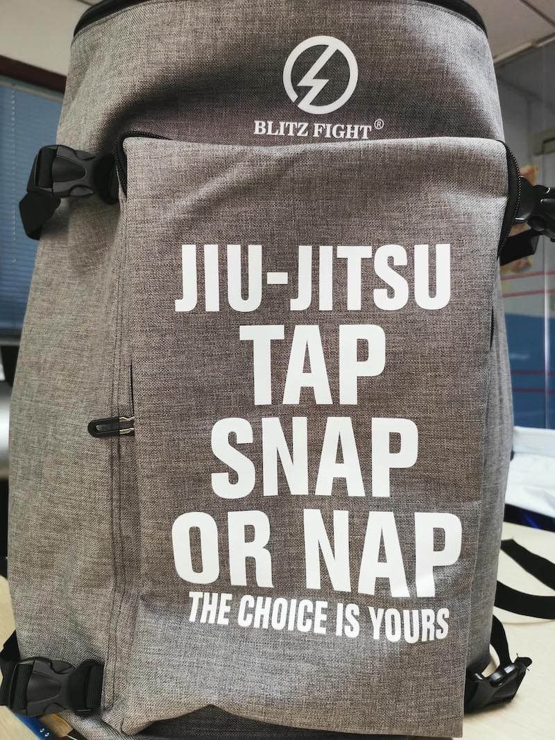 Ultimate BJJ Backpack: Spacious & Durable Gear Bag for Martial Artists with Jiu-Jitsu design.