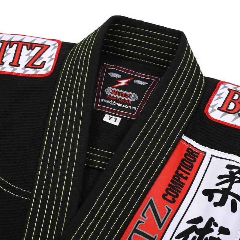 BLITZ Kids Classic BJJ Gi: Tradition & Excellence with detailed embroidery and stylish design for young martial artists.