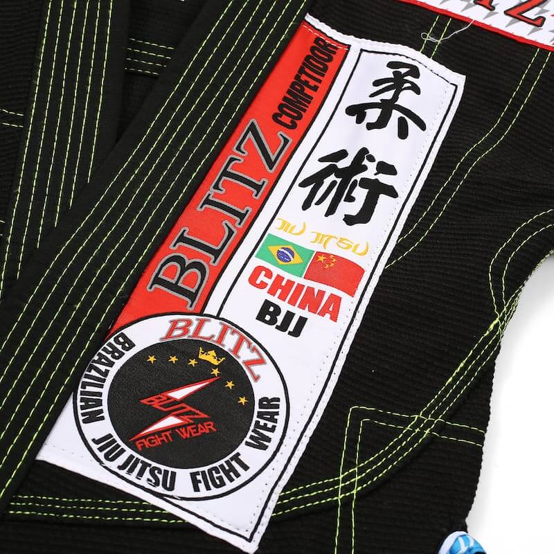 BLITZ Kids Classic BJJ Gi: Tradition & Excellence, featuring embroidered patches and traditional design details.