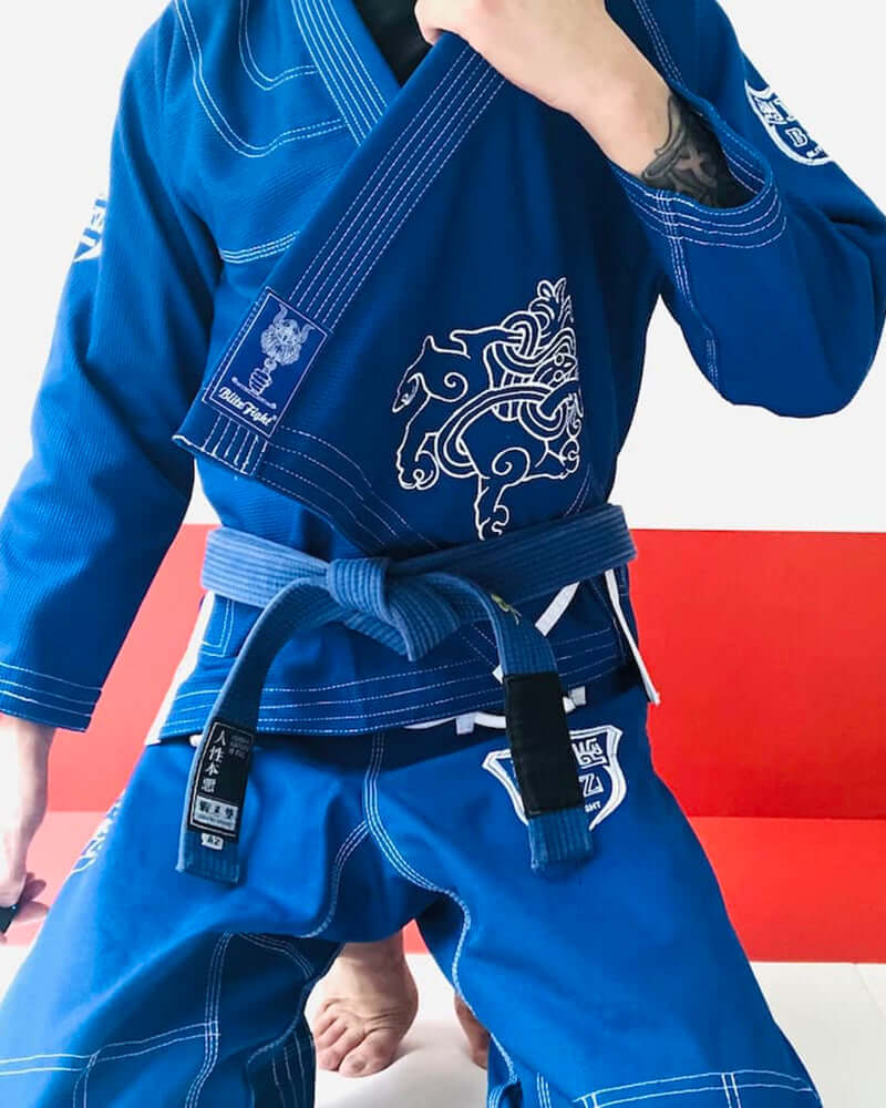 BLITZ Viking God BJJ Gi featuring Norse-inspired artwork and bold Viking graphics.