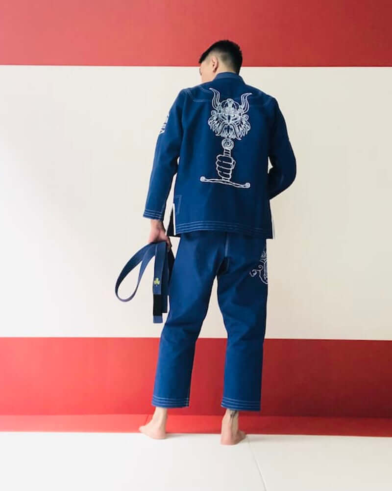 Image of the BLITZ Viking God BJJ Gi showcasing Viking-inspired design and embroidery on the back.