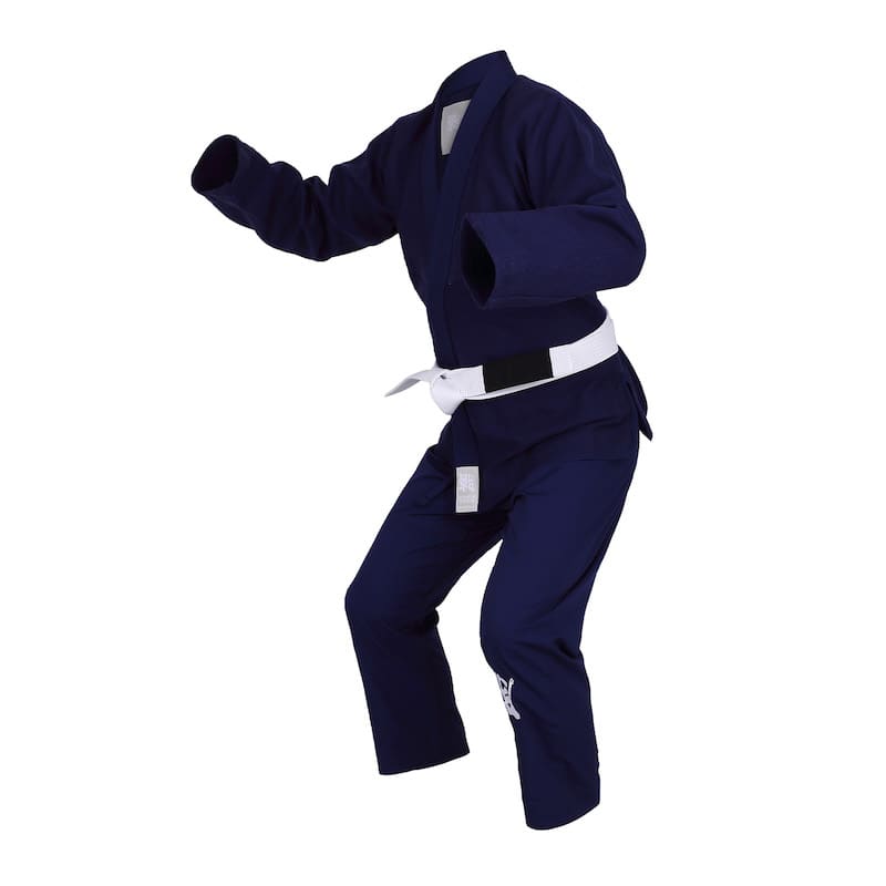 ZHAN Basic Men's BJJ Gi: Master Simplicity & Comfort in navy blue, ideal for Brazilian Jiu-Jitsu training.
