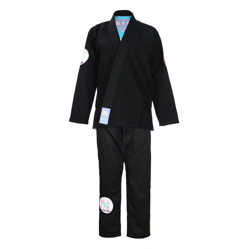 ZHAN Basic Women's BJJ Gi: Embrace Elegance & Performance in sleek black design for Brazilian Jiu-Jitsu.