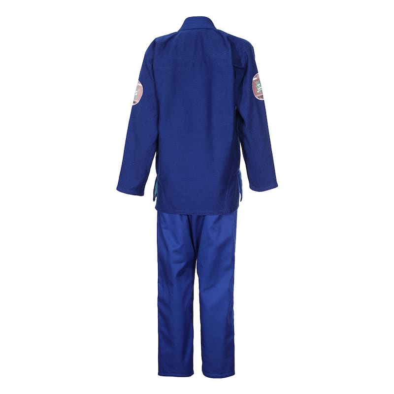 ZHAN Basic Women's BJJ Gi: Embrace Elegance & Performance in blue, back view showcasing sleek design and comfort.