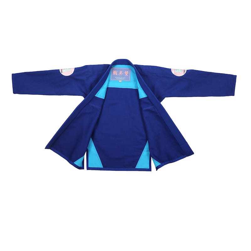 ZHAN Basic Women's BJJ Gi: Embrace Elegance & Performance in blue design with minimalist features.