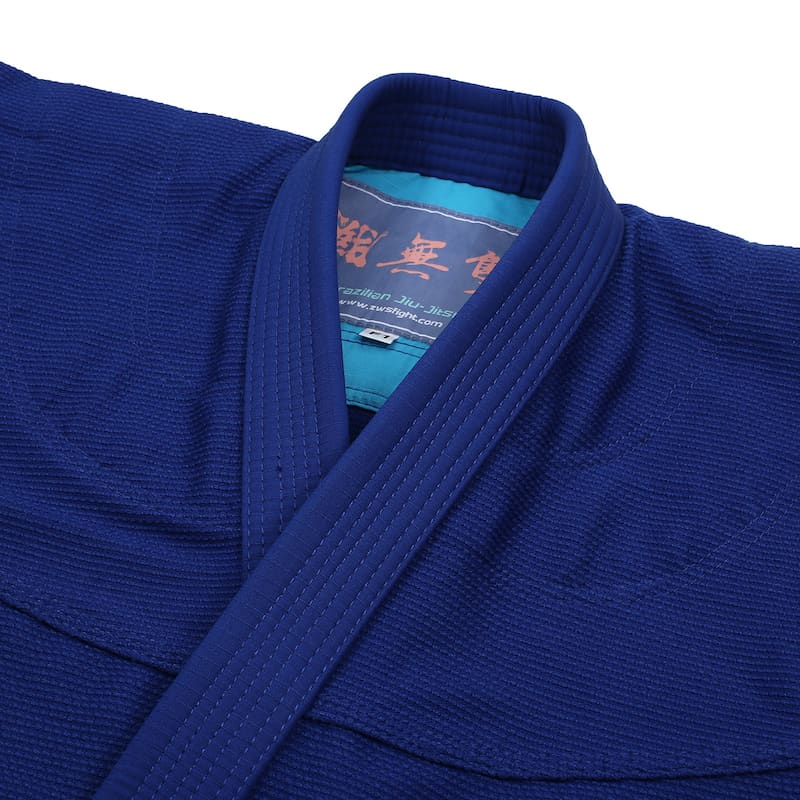 ZHAN Basic Women's BJJ Gi: Embrace Elegance & Performance close-up of collar and fabric texture