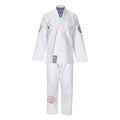 ZHAN Basic Women's BJJ Gi: Embrace Elegance & Performance in sleek white design for Brazilian Jiu-Jitsu.