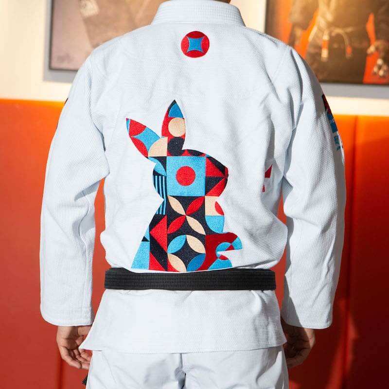 ZHAN Year of the Rabbit BJJ Gi: Embrace the Zodiac Spirit with colorful rabbit design on the back.